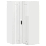 Pensile da cucina | Mobile angolare per parete LUCCA Bianco Lucido 57 x 57 x 100 cm