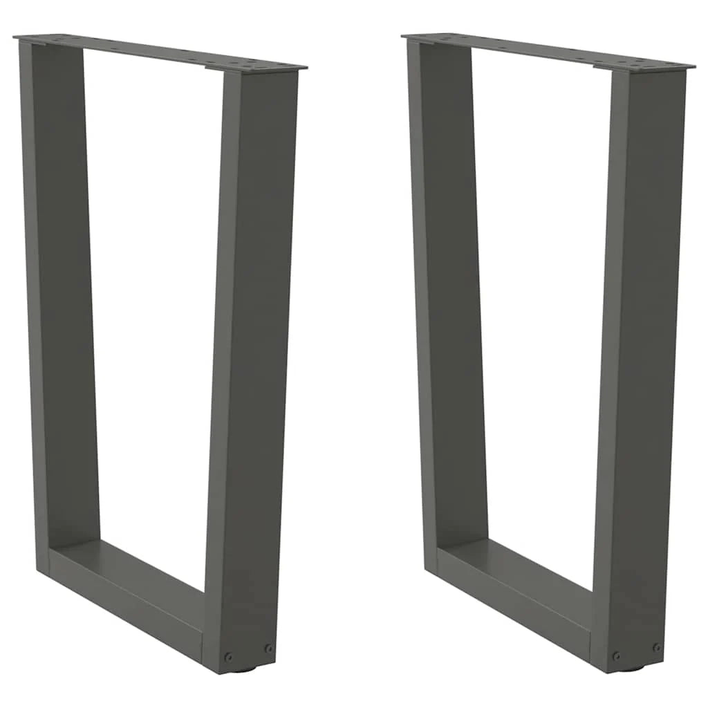 Set di 2 gambe regolabili per tavolo da pranzo dal design moderno 70 x 72-73,3 cm in acciaio antracite 02_0056932