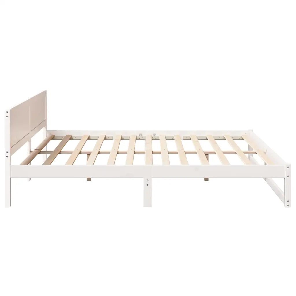 Struttura del letto-Giroletto-Rete del Letto Bianco 200 x 200 cm Pino massello 563675