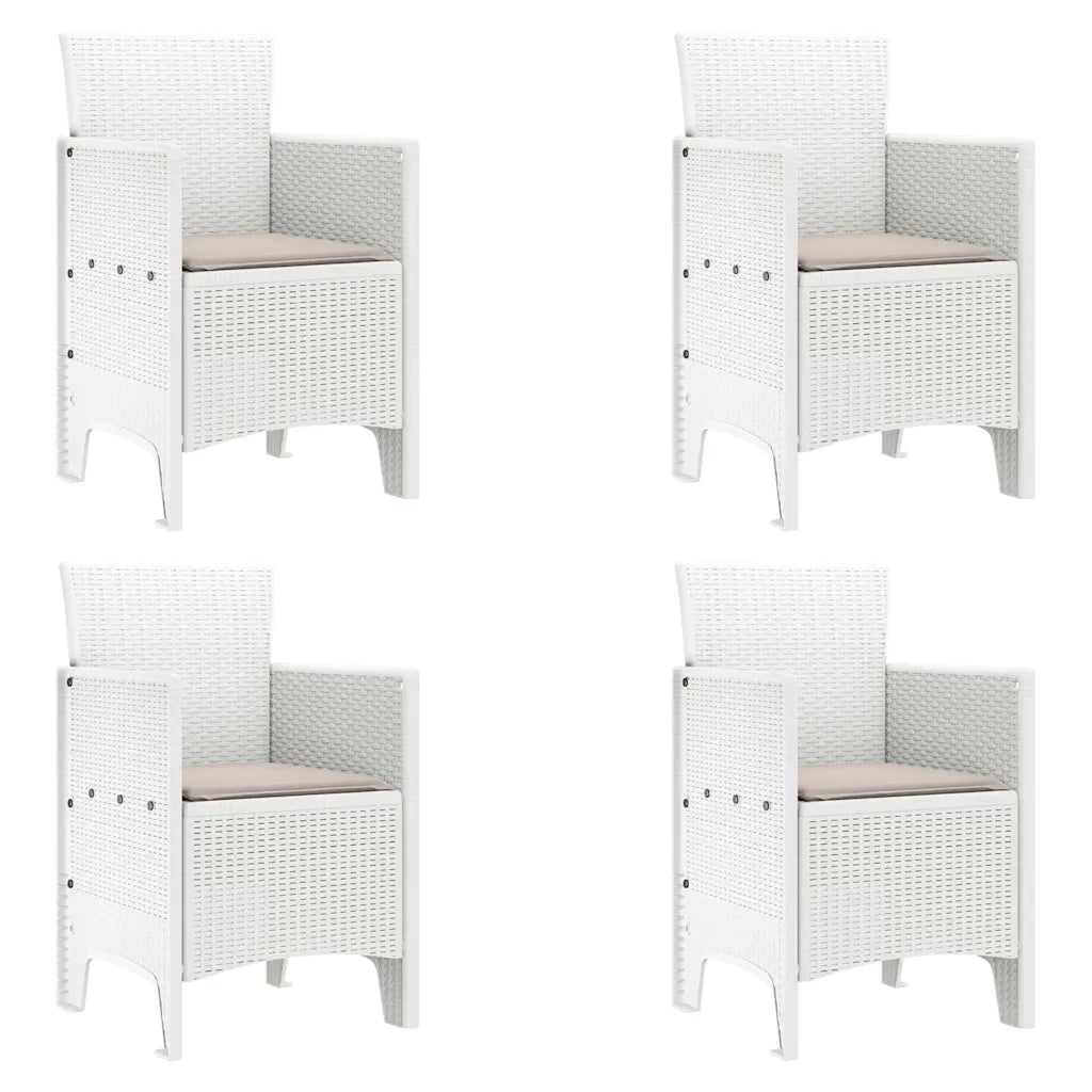 Set da Pranzo per Giardino 5 pcs Bianco Polipropilene