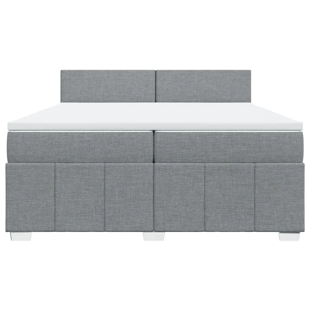 Giroletto a Molle con Materasso Grigio Chiaro 200x200cm Tessuto 3289468