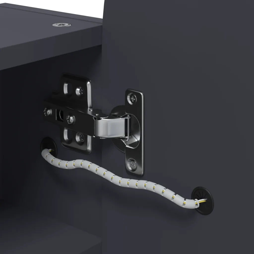 Armadietto Bagno | Armadio da bagno con Specchio e LED ad Arco Grigio 42x13x70 cm