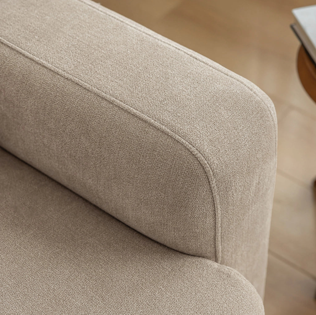 Sofa 211x67x71 cm con seduta extra ampia in chenille beige