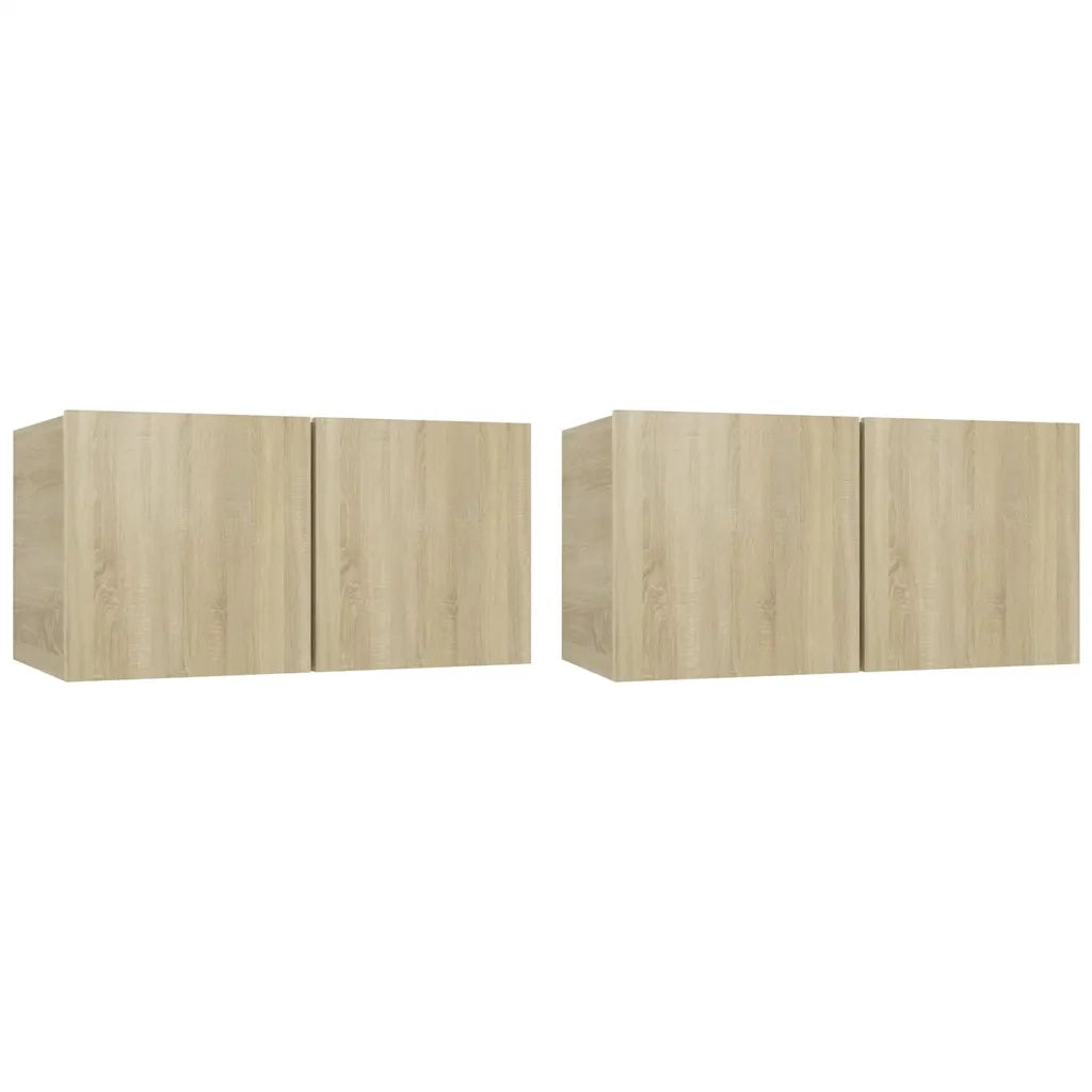 Mobili Porta TV Pensili 2pz-Set di 2 Credenza per TV Rovere Sonoma 60x30x30 cm