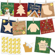 Calendario di Natale DIY - 24 Carte da colorare - Stickers natalizi - Cartine in legno - Tavolo per decorare - Carte eleganti 2024 - Calendario di Natale