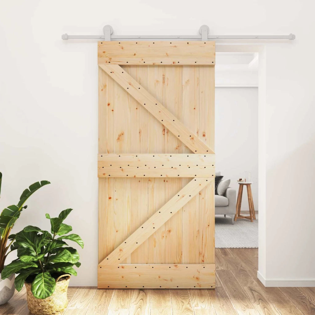 Porta scorrevole Naturale e Bianco 100 x 210 cm 3445025