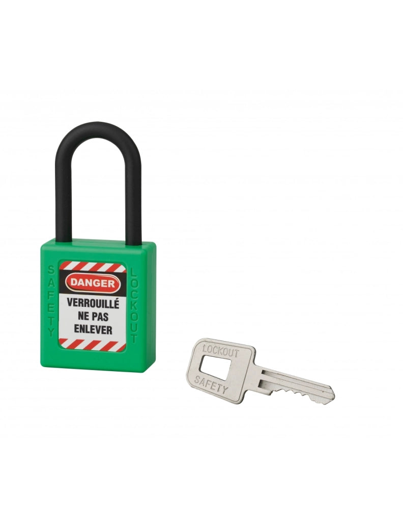 Lucchetto con arco in nylon Ø 6 x 38 mm, verde – THIRARD