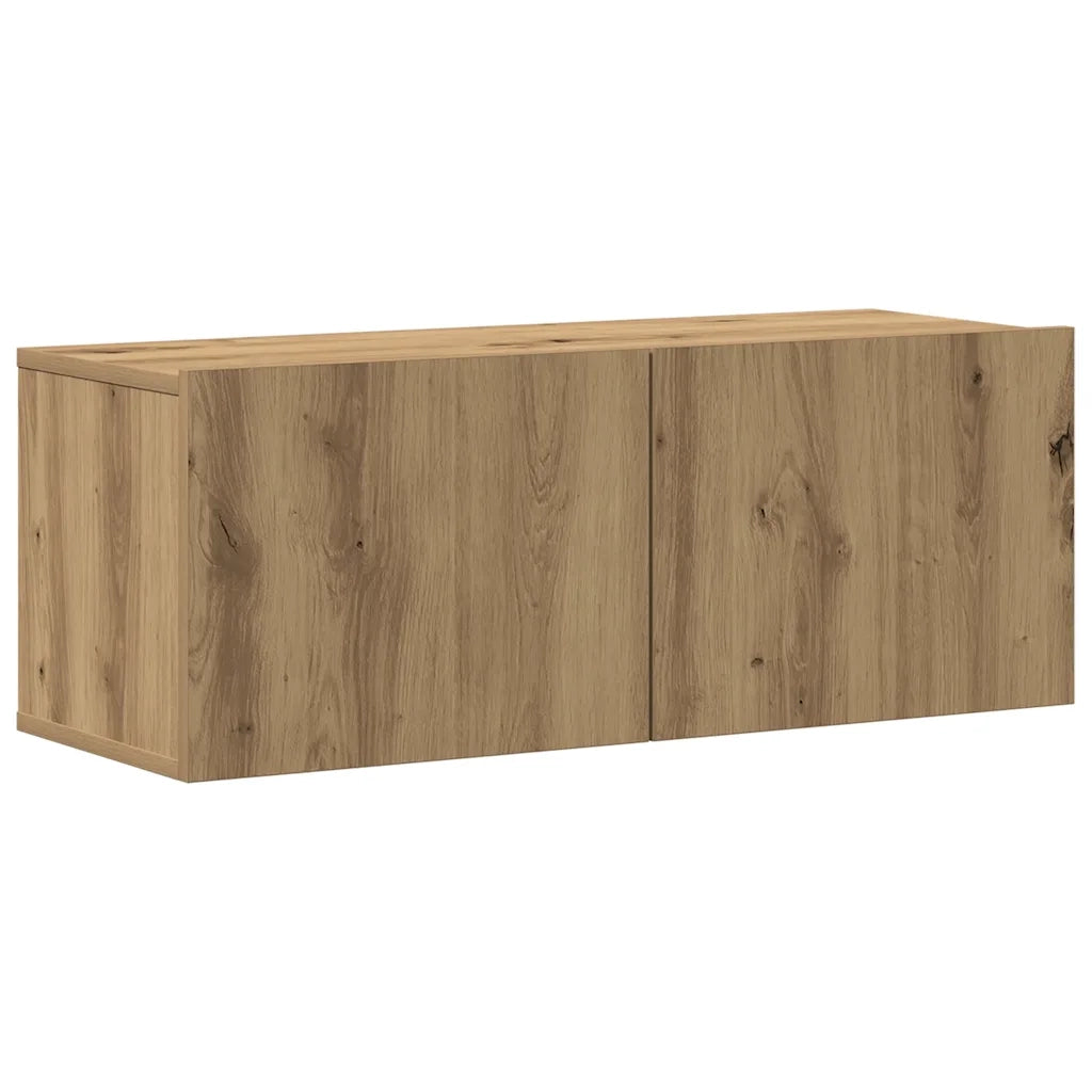 Set Mobile TV 8 pz Montato a Parete Rovere in Legno Multistrato 3328950