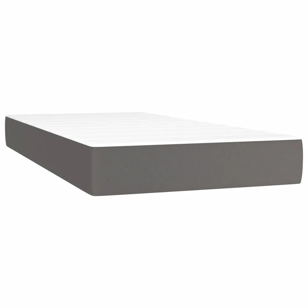 Giroletto a Molle con Materasso-Struttura Letto con Materasso Grgio 80x200 cm in Similpelle 679419