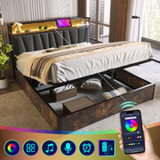 letto in lino grigio 180x200 cm