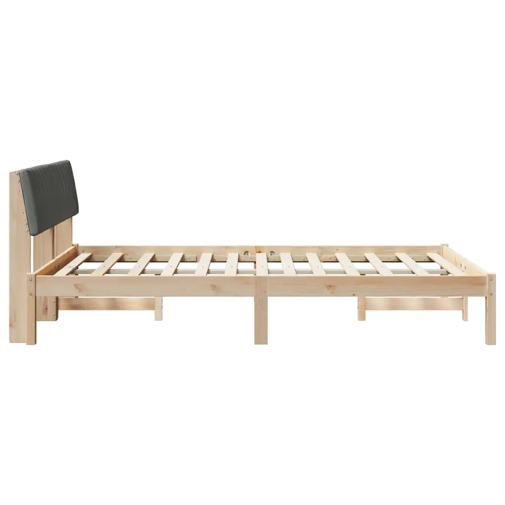 Letto matrimoniale | Letto per adulti | Struttura del Letto marrone e grigio scuro 135 x 190 cm