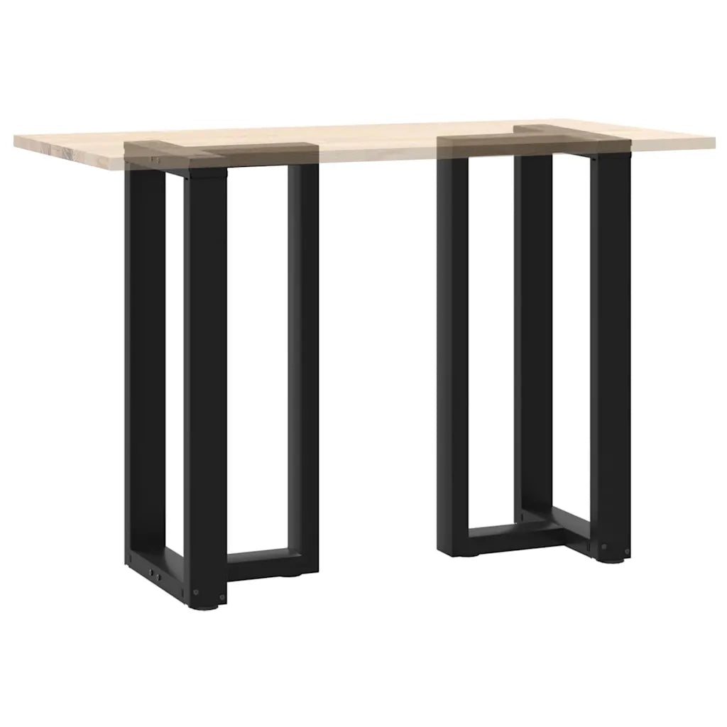 Gambe per tavolo da bar a forma di T 2 pz nere 50x35x(90-91) cm in acciaio 4013076