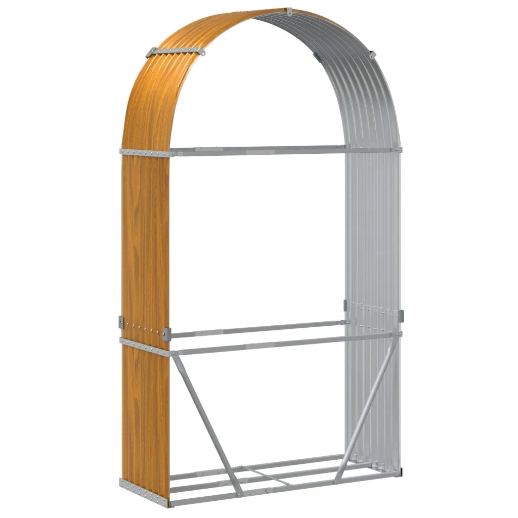 Portaceppi Effetto Legno 120x45x210 cm in Acciaio Zincato CFW2006399