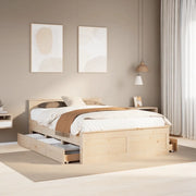 Giroletto senza Materasso con Testata-Struttura Letto 150x200 cm Massello Pino