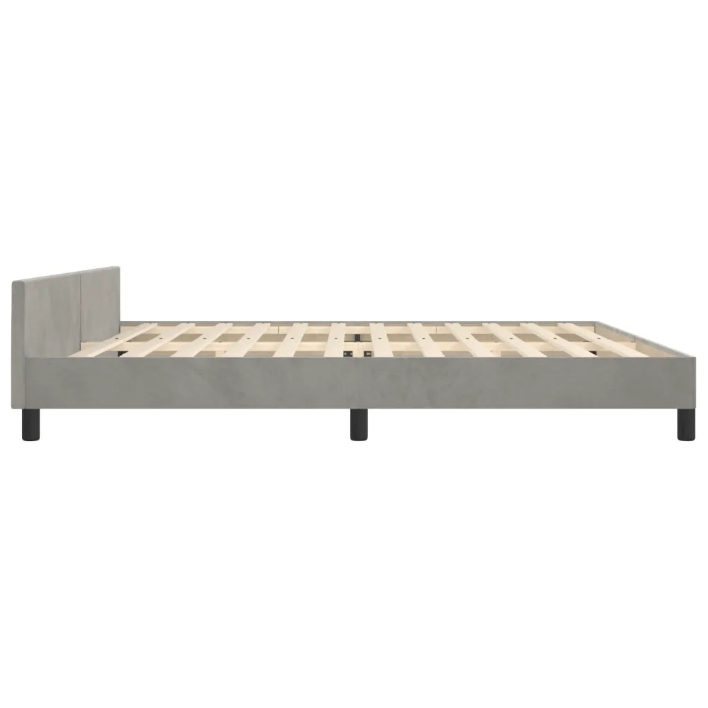 Giroletto senza Materasso-Struttura Letto Grigio Chiaro 200x200 cm Velluto 459360