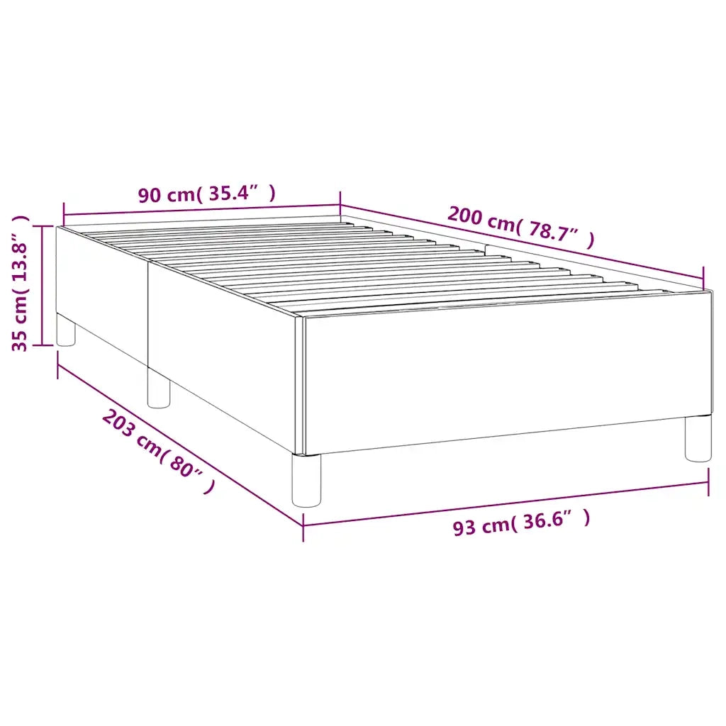Letto singolo | Letto per adulti | Giroletto senza Materasso Blu Scuro 90x200 cm in Velluto