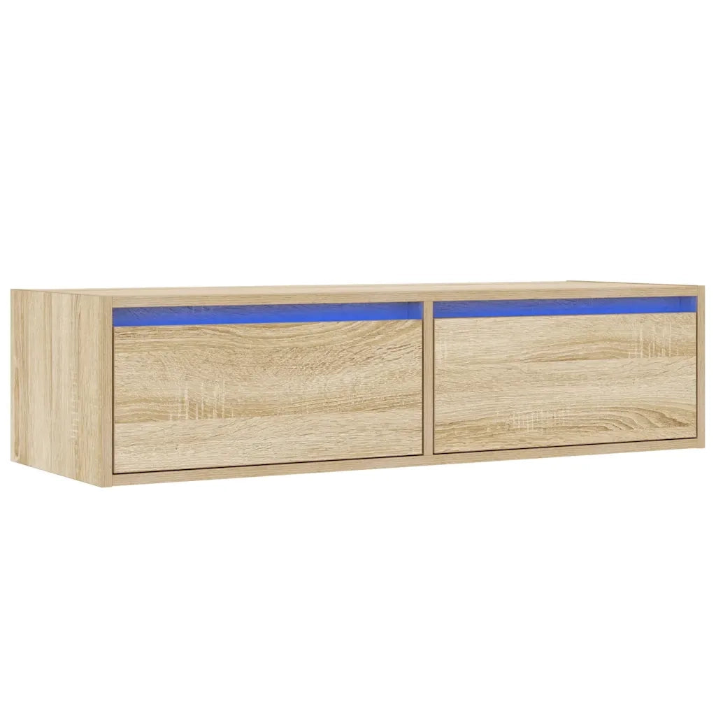 Mobile Porta TV con Luci LED Rovere Sonoma 100X35,5x25 cm 860240