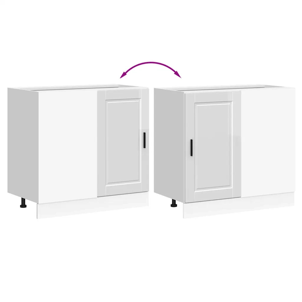 Mobiletto da cucina-Armadio da cucina "Porto" Bianco lucido in legno ingegnerizzato 147242