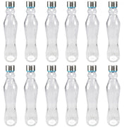 Trade Shop - Set 12 Pezzi Bottiglia In Vetro Con Tappo Acciaio 500ml Acqua Bevande -