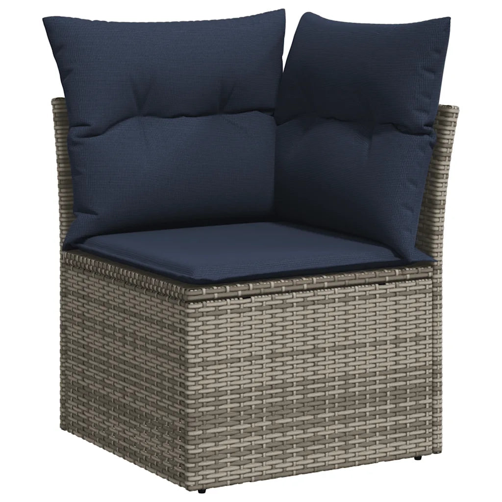 Set Divani da Giardino 6 pz con Cuscini Grigio in Polyrattan 3267891
