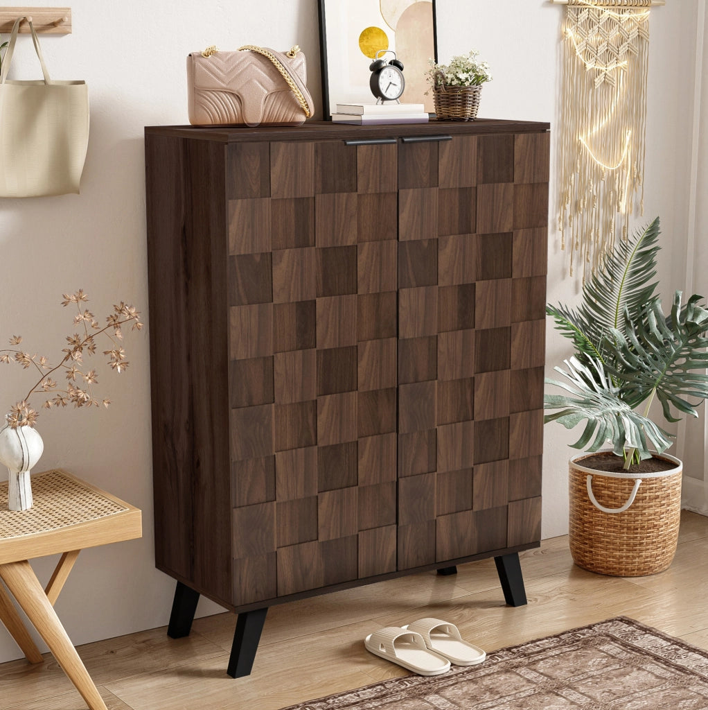 Scarpiera 80x35.5x110 cm con ripiani regolabili in pannello di particelle naturale