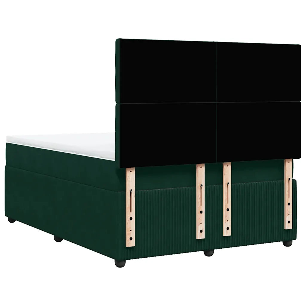 Giroletto a Molle con Materasso Verde Scuro 140x190 cm Velluto 3292349