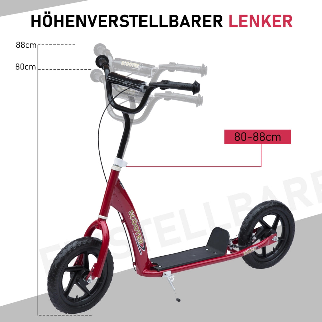 Scooter per Bambini con Freni e Ruote Grandi ¨C Zephmum ¨C Rosso