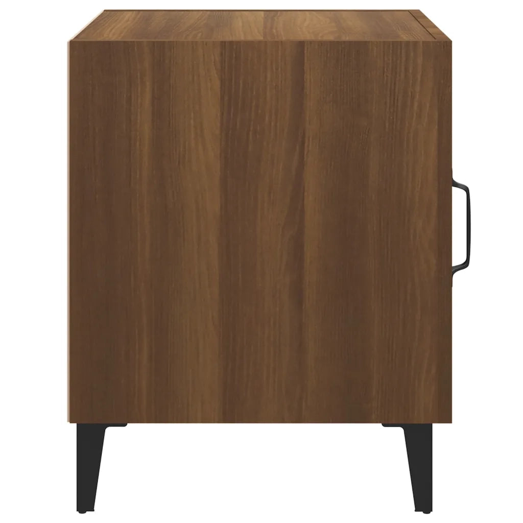 Comodini 2 pz Rovere Marrone in Legno Multistrato 817320