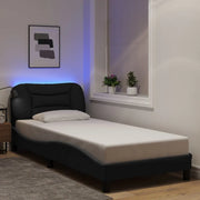 Giroletto con LED senza Materasso-Struttura Letto Hvar Nero 90x190 cm in Tessuto