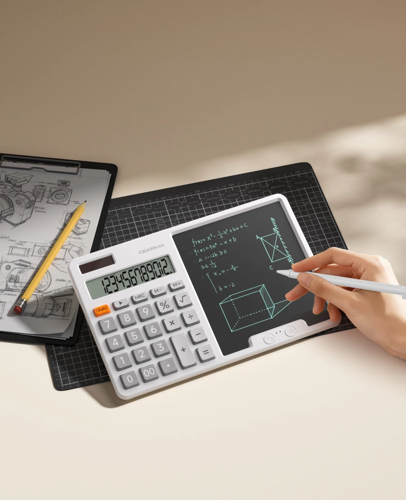 Calcolatrice 2-in-1 JX01 con tavoletta scrittura LCD - 12 cifre - Schermo antiabbagliante