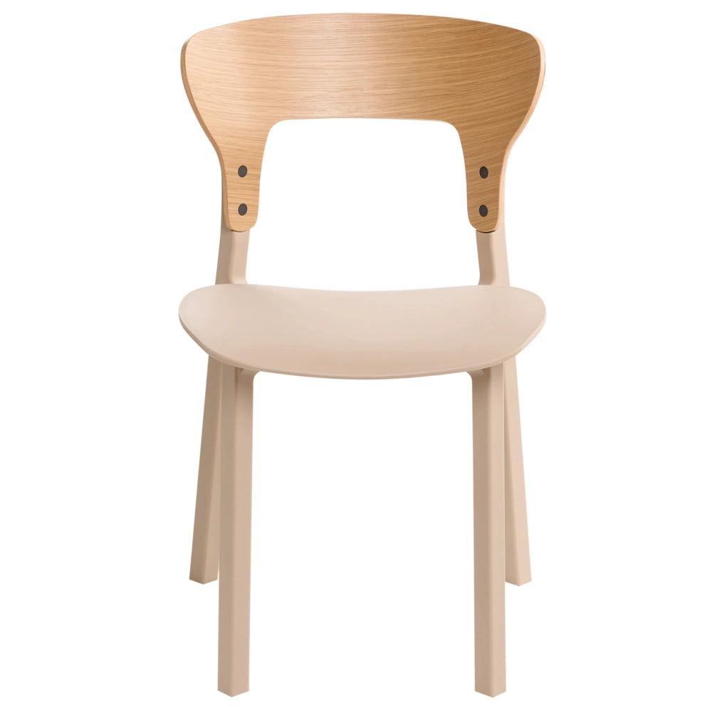 Set di 2 sedie da pranzo in gomma con struttura in legno Mobili da cucina per la sala da pranzo beige chiaro in stile retrò