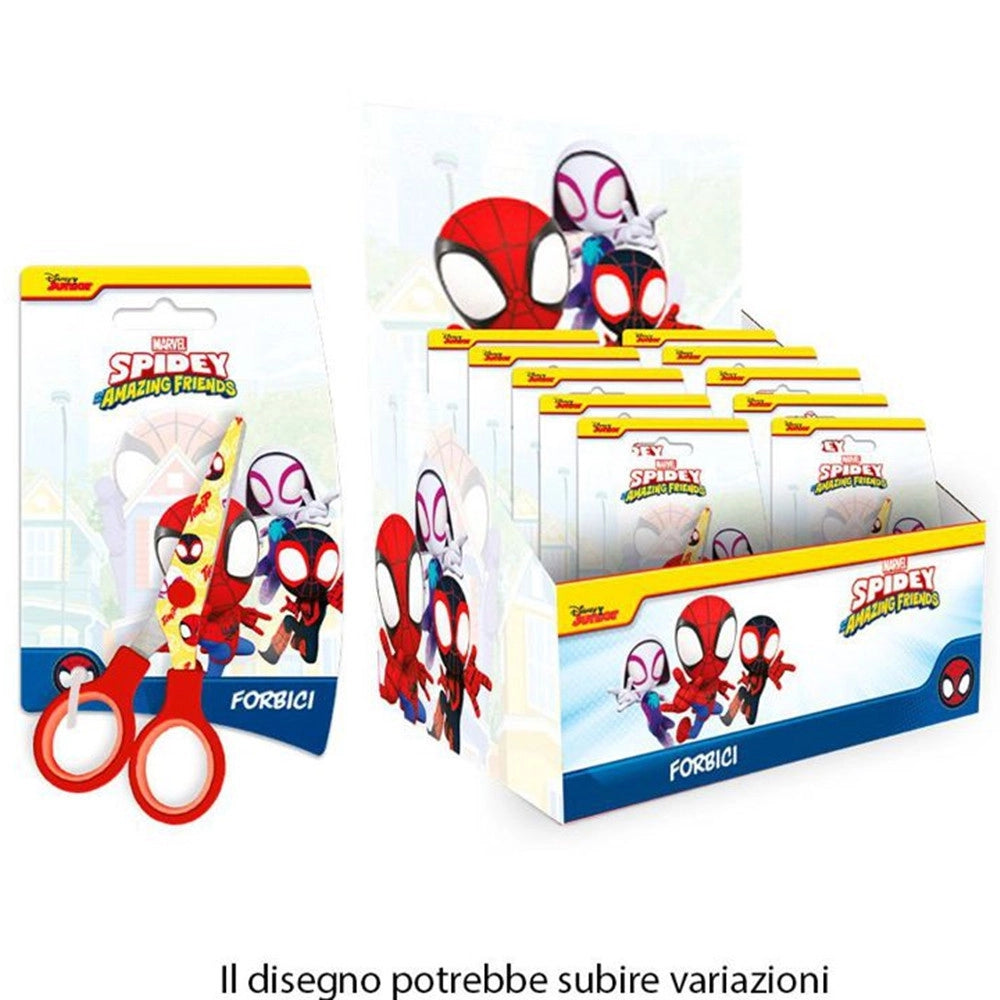 Trade Shop - Set 24pz Forbici Scuola Decoro Spidey Per Scuola Tempo Libero Cancelleria Bambini 961549 -