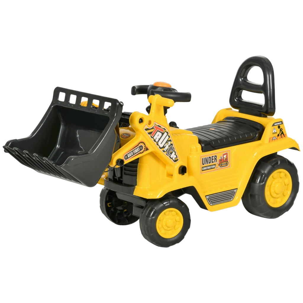 Escavatore Cavalcabile con Pala e Vano Portaoggetti ¨C Xylo ¨C Giallo e Nero, per Bambini 1,5-4 Anni