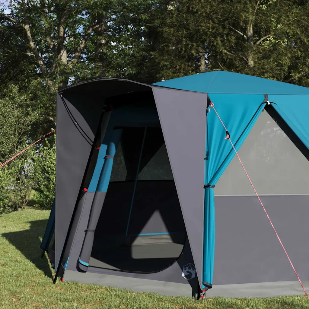 Tenda da cabina per 6 persone con tetto-Tenda da campeggio Blu 425 x 396 x 222 cm