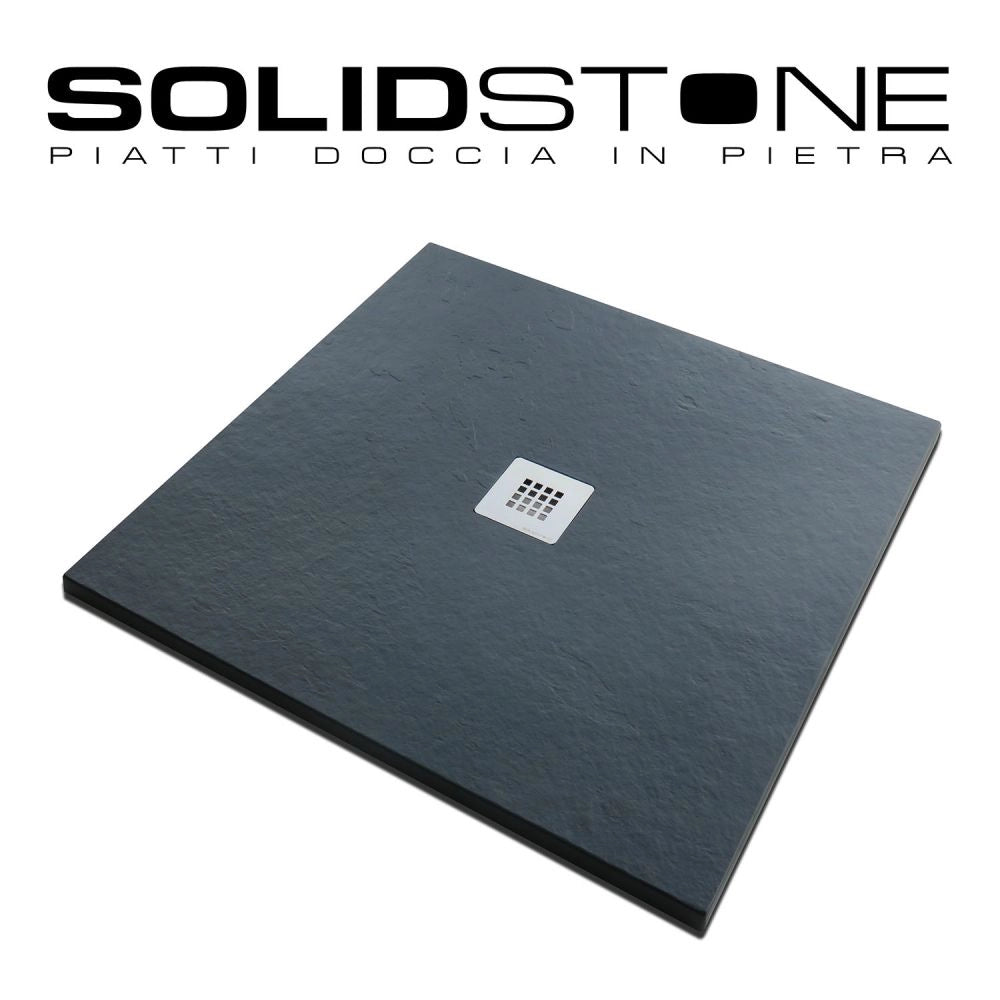 Piatto doccia in pietra SOLIDSTONE alto 2,8 cm - Antracite Grafite nero RAL 7016 - Misura: 80x160 x 2,8h