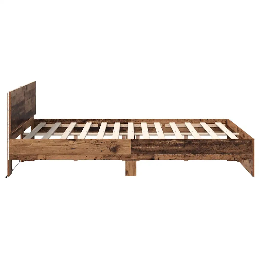 Struttura del letto con testiera-Giroletto con Testiera Legno vecchio 120 x 200 cm 304363