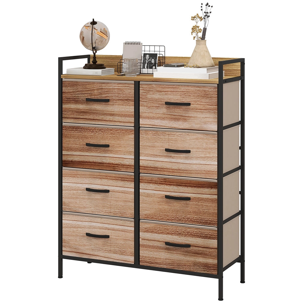 Cassettiera con 8 cassetti in tessuto amovibili, ripiano superiore e struttura in acciaio ¨C Minimal ¨C 79x29x101 cm