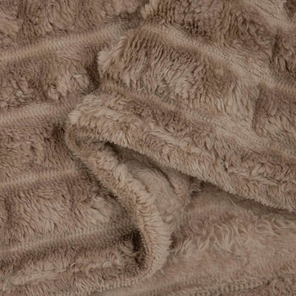 Coperte da Pile 6 pz Cammello 150 x 130 cm Panno