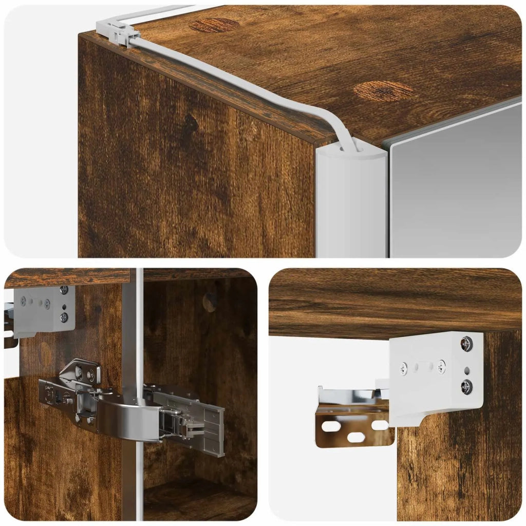 Mobiletto per specchio da bagno Rovere fumé 889275