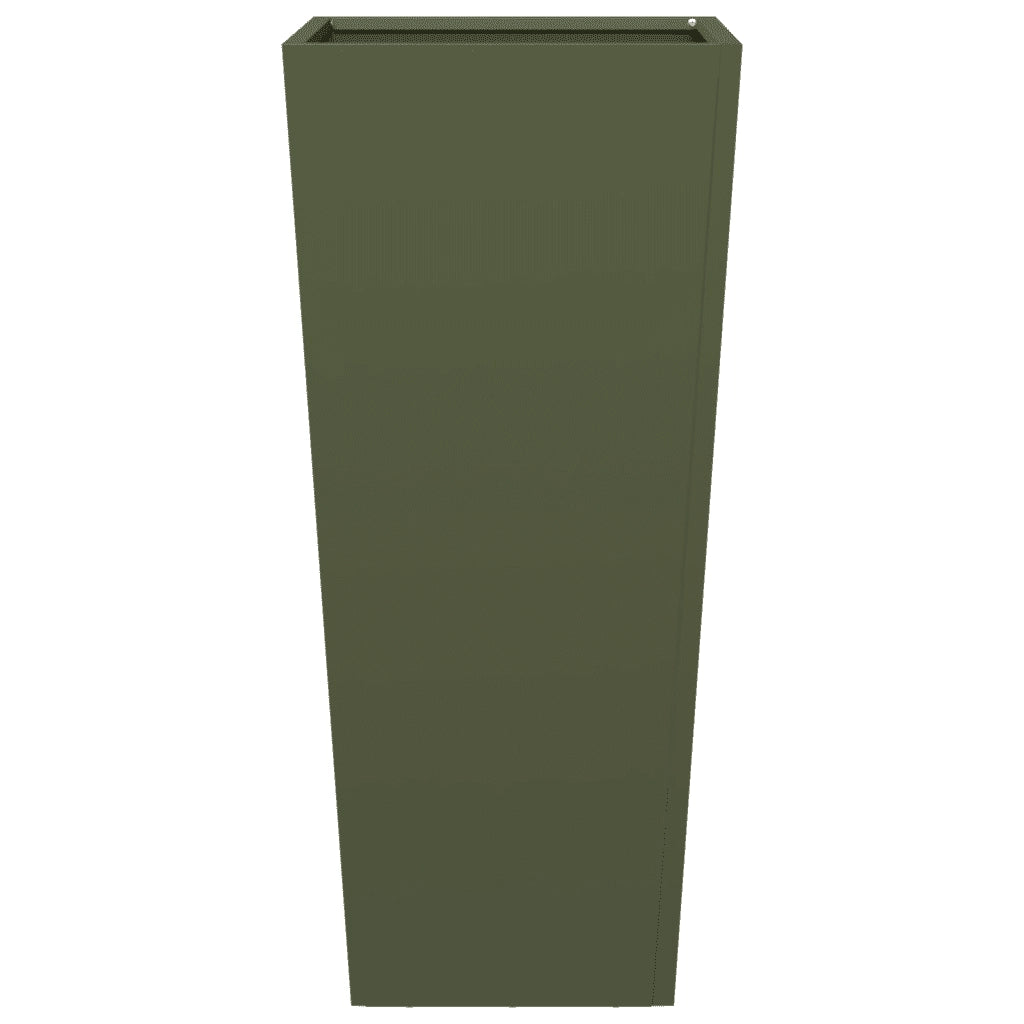 Fioriera da Giardino-Vaso da Esterno-Contenitore per Piante Verde Oliva 35x35x75 cm in Acciaio