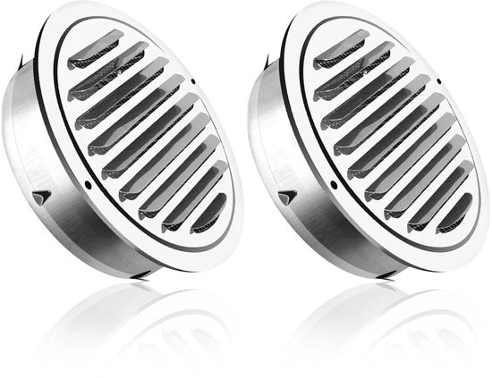 Ventilatore a soffitto 100 mm - 2 pezzi - Acciaio inossidabile - Reticolo di scarico - Rete per insetti - Resistente alle intemperie - Design pratico