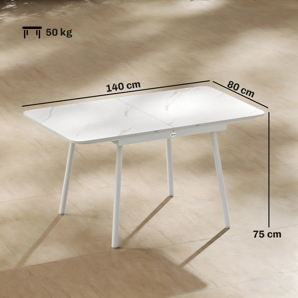 Tavolo da Giardino per 6 Persone, Rettangolare 140x80 cm con Piano in WPC