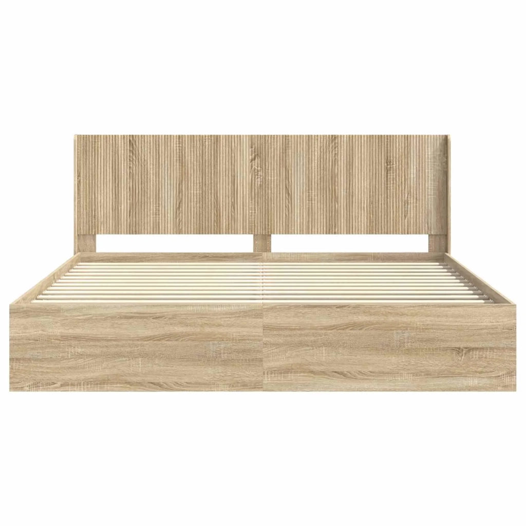 Struttura del letto con stoccaggio e testata Rovere Sonoma 3413815