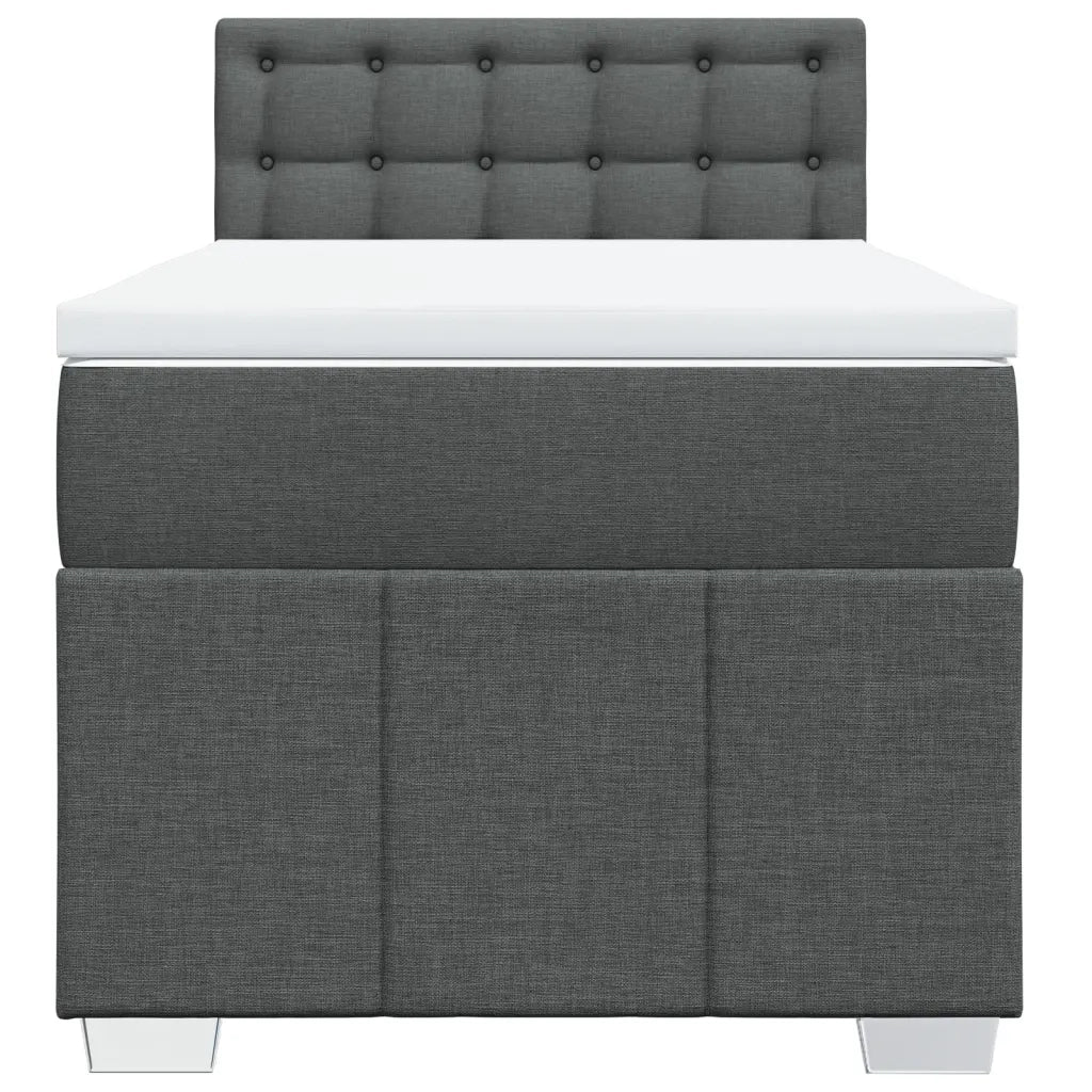 Giroletto a Molle con Materasso Grigio Scuro 100x200 cm Tessuto 3286994