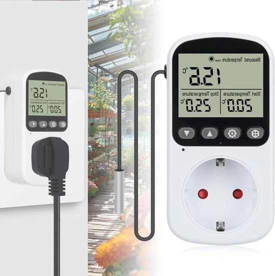 Termostato digitale per stopper con sensore per regolazione temperatura per serre e acquari.