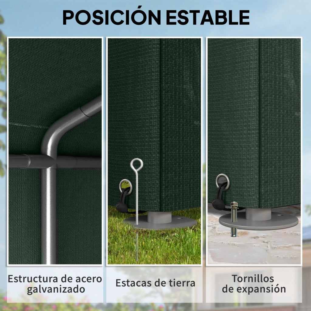 Tenda Garage per Biciclette ¨C Xylo ¨C 180x120x165 cm Verde Impermeabile Anti-UV