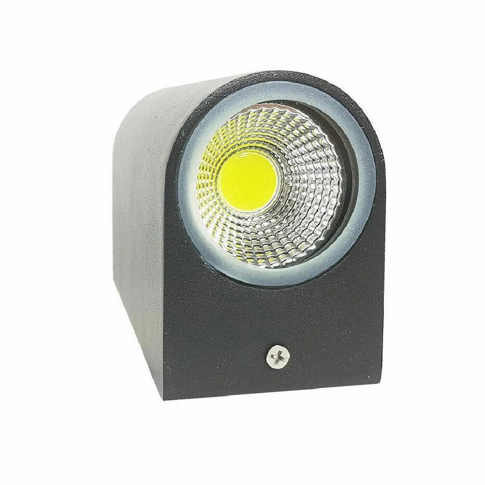 Trade Shop - Applique Doppia Luce Led 10w Nero Bianco Lampada Parete Up Down Faretto Esterno - Nero-bianco Naturale      -