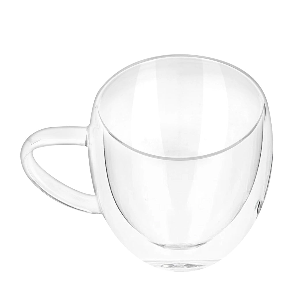 Lotto 2 bicchieri con doppia parete da 250 ml in vetro borosilicato Trasparente Cheffinger