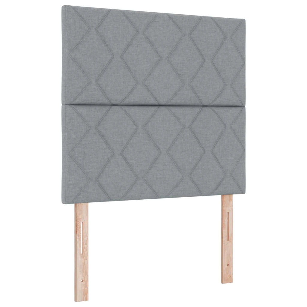 Letto Box Spring LED con Materasso Grigio Chiaro 100 x 200 cm 3455542