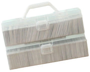 Scatola di archiviazione per carte grande capacità - Scatola di archiviazione per 200 carte - Design a libro aperto - Progettazione portatile - Struttura stabile - Materiale premium ppp - Scatola di archiviazione per carte